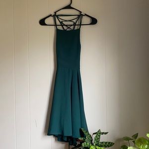 Jade, open back, mini dress